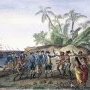 Bougainville arrivant à Tahiti